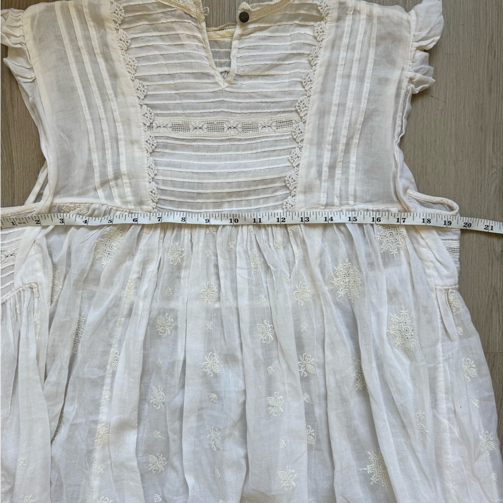 Free People Nobody Like you White Ivory Embroidered Cotton Boho Dress Size Small - Picture 11 of 13
